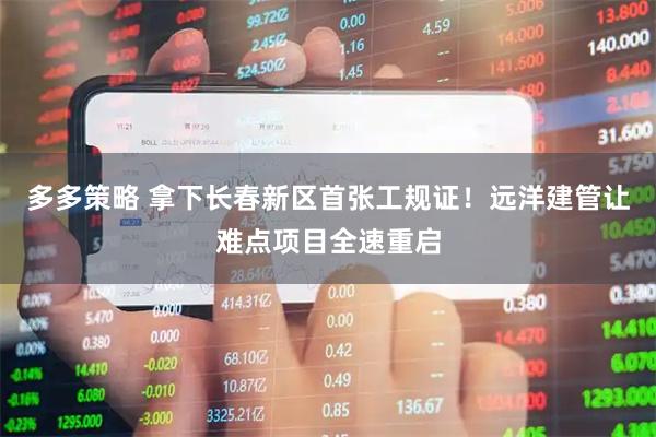 多多策略 拿下长春新区首张工规证！远洋建管让难点项目全速重启